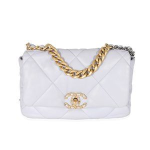 Chanel 21k Light Purple Shiny Lambskin Small Chanel 19 Flap Bag